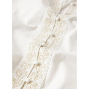 Mint Velvet White Cotton Embroidered Blouse